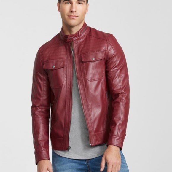 New G by GUESS Big Sur Faux-Leather Moto Jacket S - Picture 2 of 7